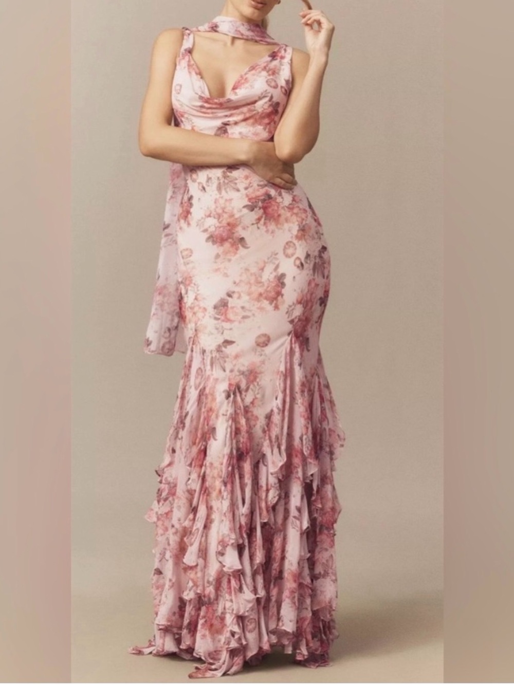 NWT BHLDN
Lauren Mermaid Ruffle Chiffon Maxi Dress - Picture 3 of 6